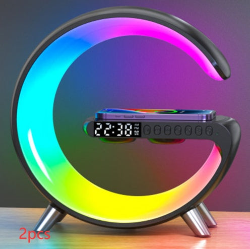 G Shaped LED Lamp Bluetooth Speake Wireless Charger App Control