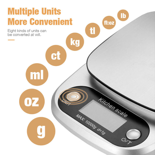 Digital Kitchen Food Diet Scale, Multifunction Weight Balance 22lbs 1g Scale Stainless Steel